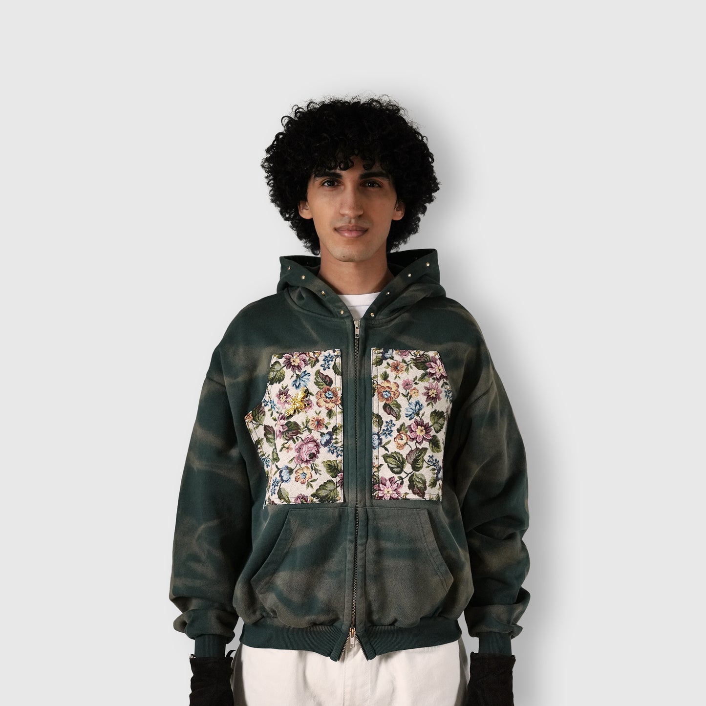 Floral Zip-Hoodie